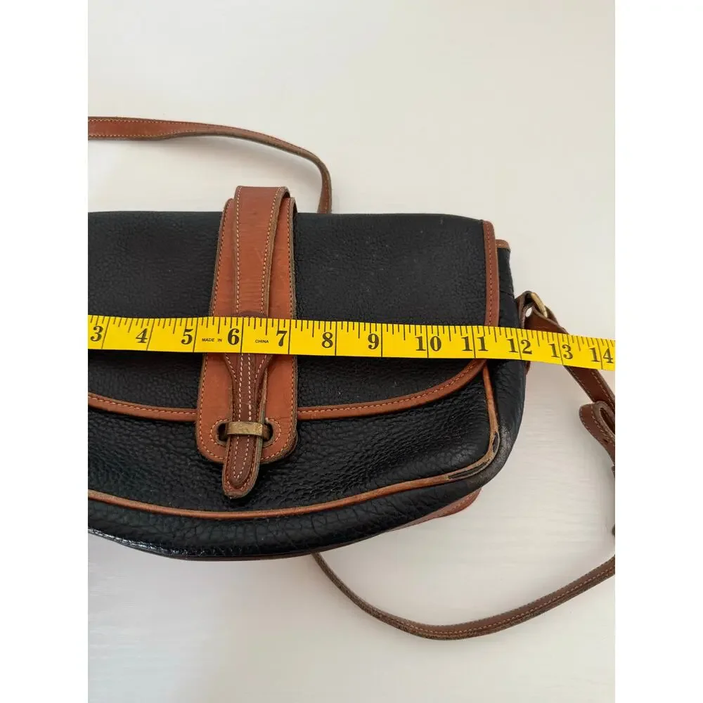 Dooney Bourke vintage leather Purse black brown crossbody Equestrian Bag USED - Picture 3 of 10